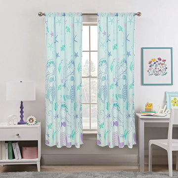 2-Piece Set: Kidz Mix Mystical Mermaid Window Panel Pair