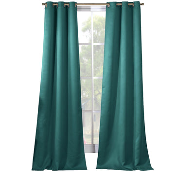 2-Piece Set: Solid Blackout Thermal Grommet Window Curtain Pair Panel