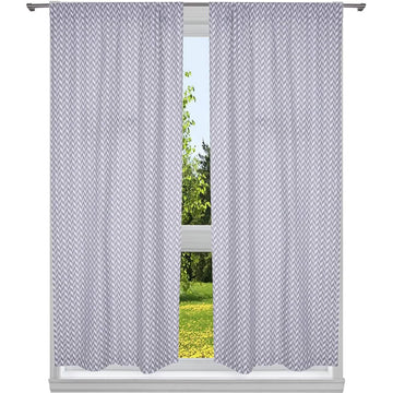 2-Piece Set:100% Cotton Chevron Print Blackout Window Curtain Pair Panel