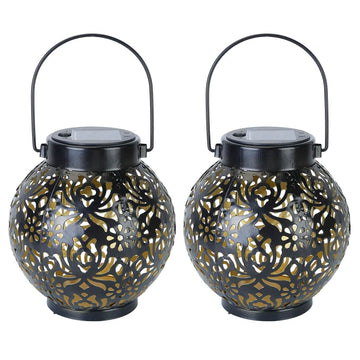 2-Piece: Solar Powered Hanging Lights