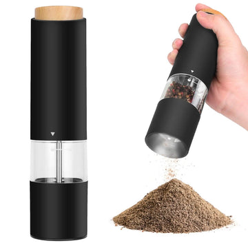 2-Pieces: Electric Salt and Pepper Grinder Battery Powered with Adjustable Coarseness