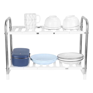2-Tier Under Sink Organizer Retractable Kitchen Rack Holder