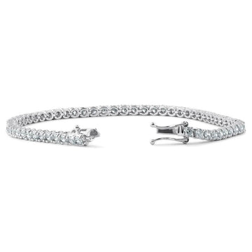 2.14 CT Natural Diamond Tennis Bracelet G SI 14K White Gold 7.5 inch B5882-2I