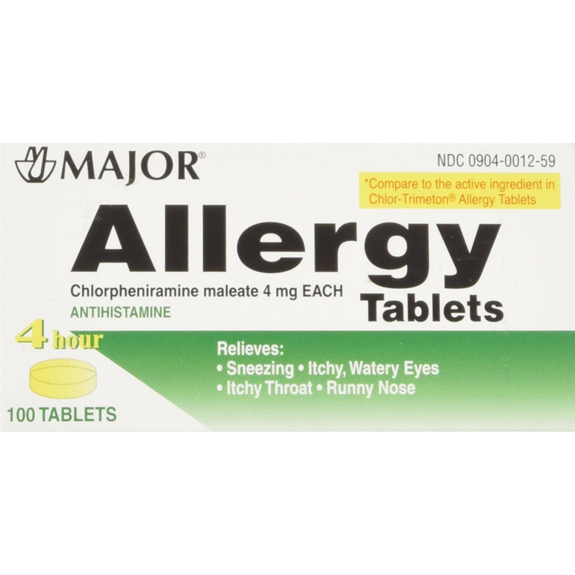 Chlorpheniramine  Maleate 4 Mg Tablet 100Ea