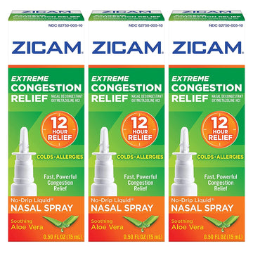Zicam Extreme Congestion Relief, No Drip Liquid Nasal Spray, Soothing Aloe Vera, 0.5 Fl Oz (15 Ml)