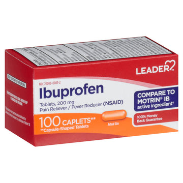 Leader Ibuprofen 200 Mg Caplets 100ea