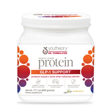 Youtheory GLP-1 Support Muscle Guard Protein Vanilla, 17.1 Oz
