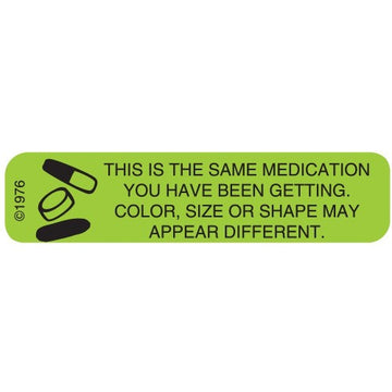 Pharmex 1-61G "Color Size Shape" Permanent Paper Label, 1 9/16" X 3/8", Green, Pack O