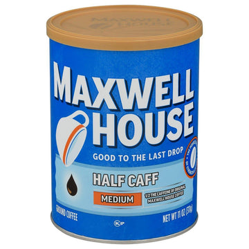 Maxwell House Medium Roast Half Caff Ground Coffee, 11 Oz. Canister