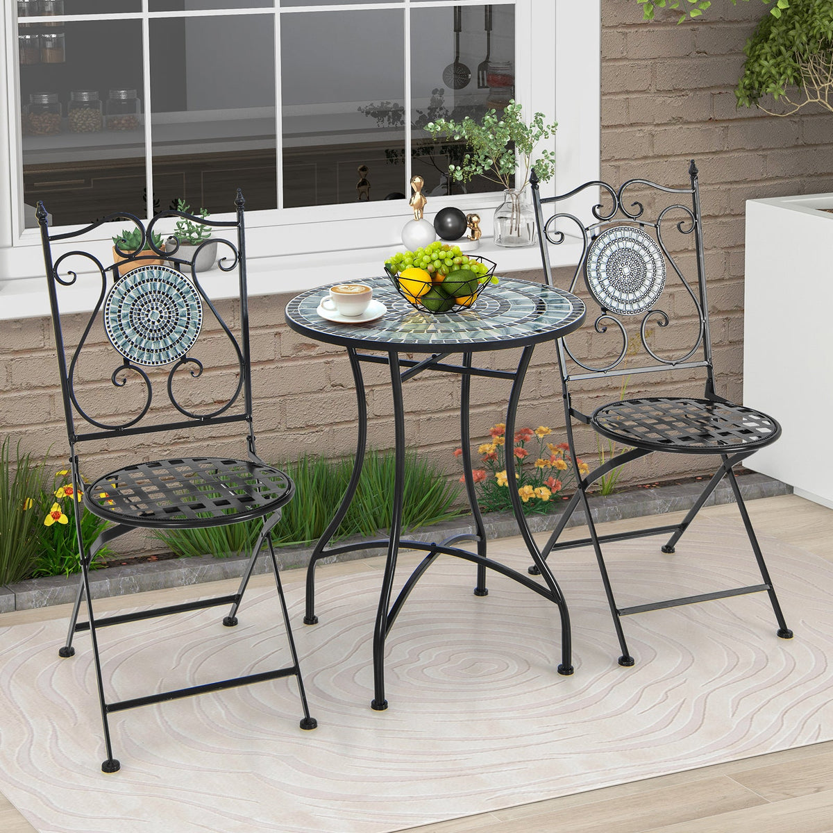 Rolling End Table 3-Tier Mobile Side Table with Side Storage Rack Modern Small Nightstand
