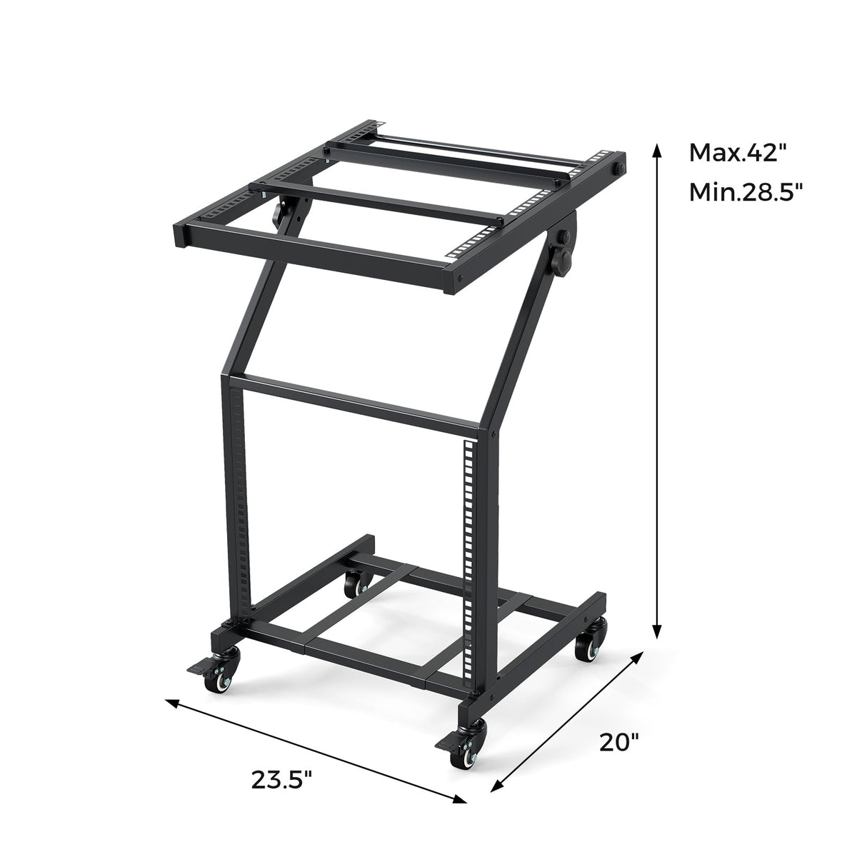 2 Layer Professional Audio Rack Mount with Adjustable Crossbars