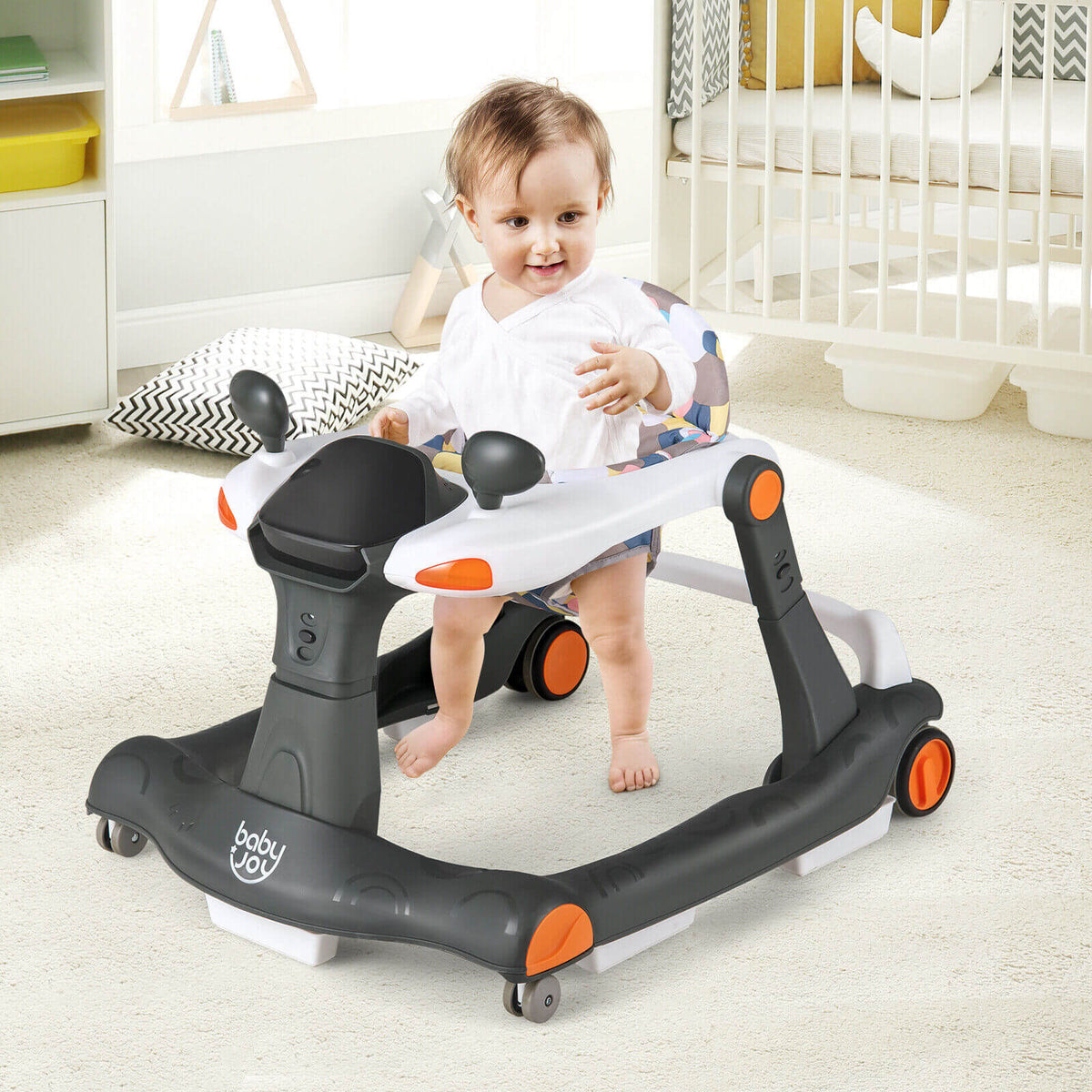 2-in-1 Foldable Activity Push Walker with Adjustable Height