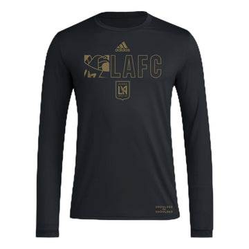 adidas Mens Size FC Long Sleeve Pre-Game T-Shirt Black/Los Angeles Football Club Small Tall