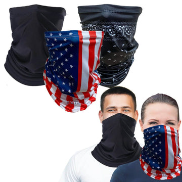 3-Pack: Headband, Bandanas, Scarf, Neck Warmer, Head Wrap, Multi Functional Gaiter