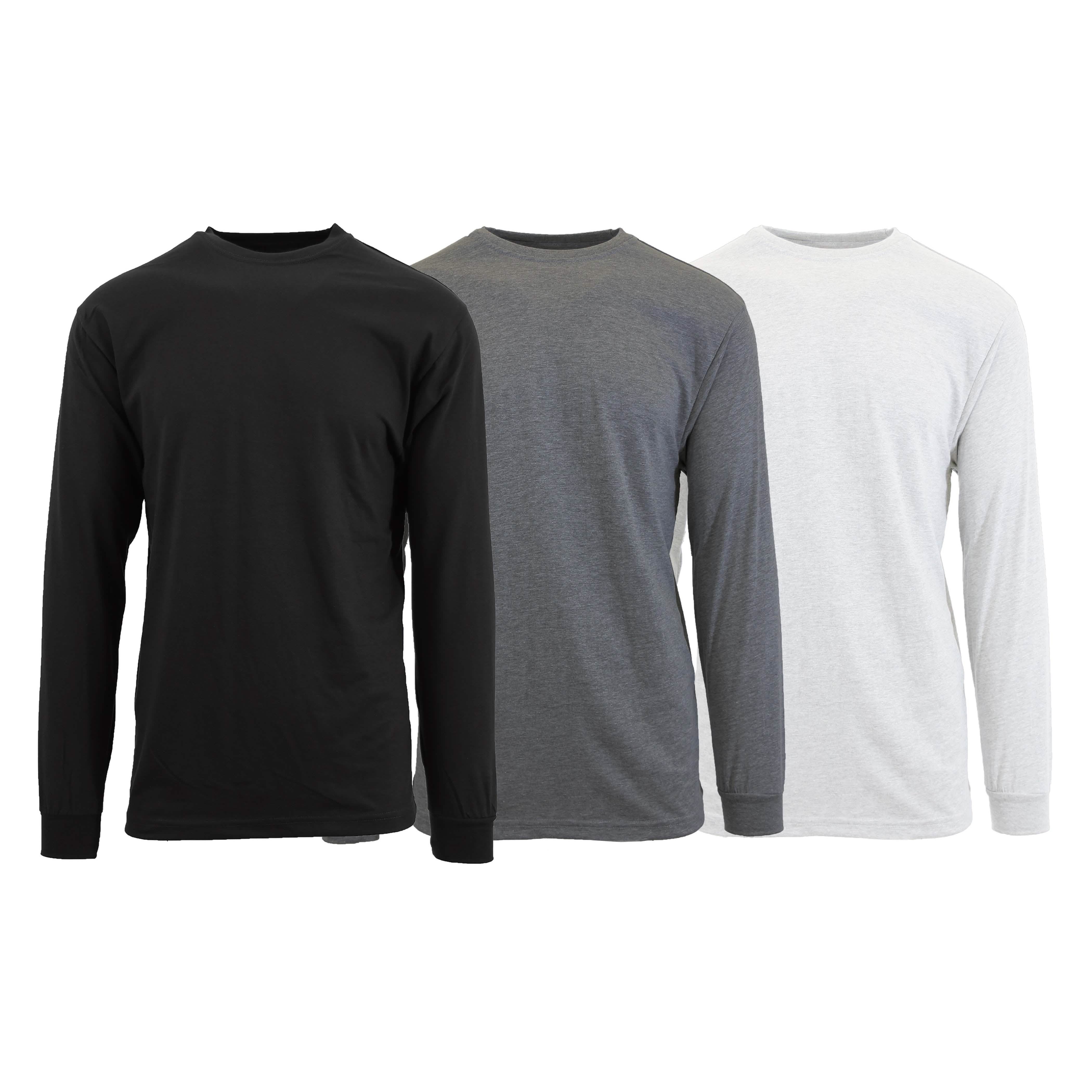 3-Pack: Men's Crew Neck Long Sleeve Classic Tee
