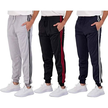 3-Pack: Men's Fleece Active Tricot Joggers with Pockets