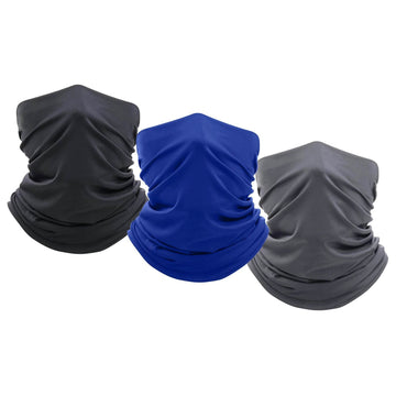 3-Pack: Moisture Wicking Breathable Stretch Gaiter Neck Face Mask