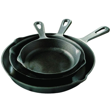 3-Piece: Pre-Seasoned Cast Iron Skillet Set
