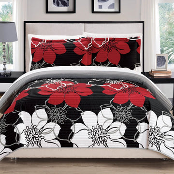 3-Piece Set: Woodside Twin, Queen or King Bedding Quilt Set