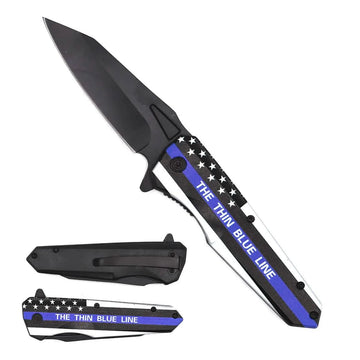 3" Thin Blue Line Knife with ABS Handle