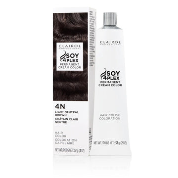 Clairol Crème Perm Professional Soy4Plex Permanent Haircolor 4N Light Neutral Brown Premium