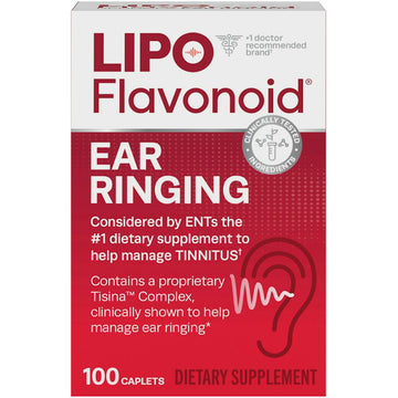 Lipo-Flavonoid Plus Ear Ringing Relief, Tinnitus Support Supplement - 100 Caplets