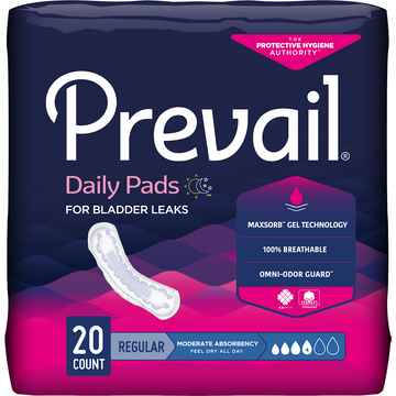 Prevail Daily Pads Moderate Absorbency Regular 9 X 20 Ct Pads-Absorbent