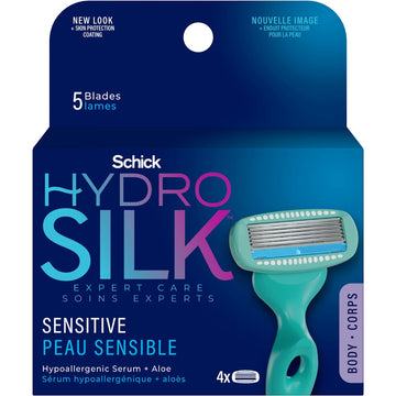 Schick Hydro Silk 5 Blades  Sensitive Razor Blades 4Ea