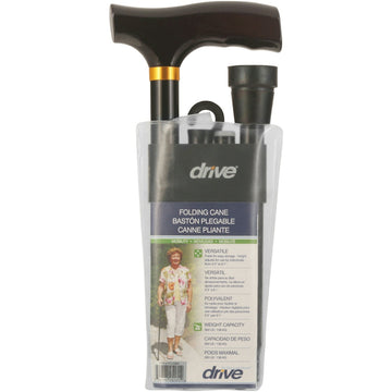 Cane Lightweight Adjustable  Folding  With T Handle  Black