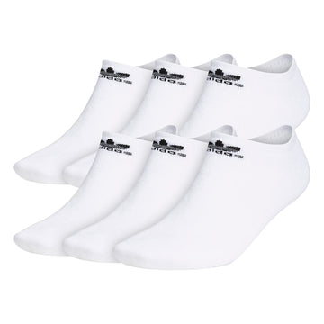 adidas Originals Big & Tall Trefoil No Show Socks (6-Pair) White X-Large