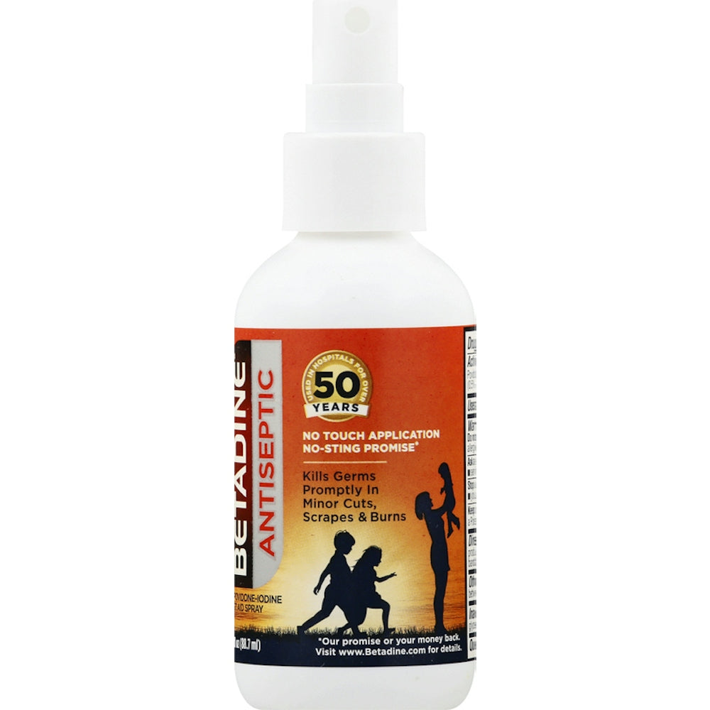 Betadine First Aid Antiseptic Spray With 5% Povidone Iodine, 3 Oz