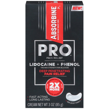 Absorbine Deep Penetrating Pain Relief, Lidocaine + Phenol, Two Max Strength, Cream