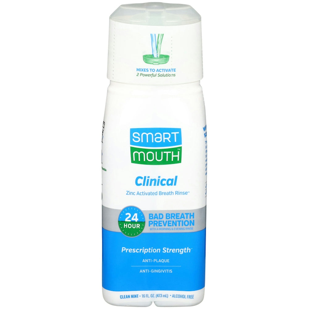 Smart Mouth Zinc Activated Clinical Clean Mint  Breath Rinse 16 Fl Oz