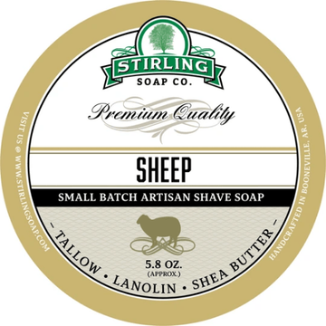Stirling Soap Co. Sheep Soap (Unscented) Shave Soap Jar 5.8 oz