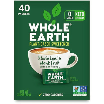 Whole Earth Stevia & Monk Fruit Packets 40Ct