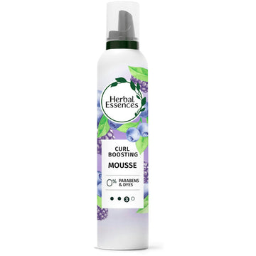 Herbal Essences Curl Boosting Mousse, Frizz Control For Curly & Wavy Hair, Long-Lasting Hold With Berry Scent, Paraben & Dye-Free, Cruelty-Free, 6.8 Fl Oz Each
