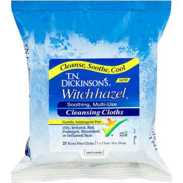 T.N. Dickinson’s Witch Hazel 100% Natural Cleansing Cloths – 25 Count