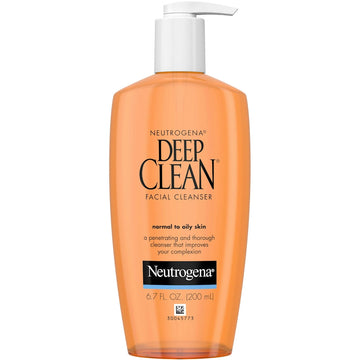 Neutrogena Deep Clean Daily Facial Cleanser With Beta Hydroxy Acid For Normal To Oily Skin, Alcohol-Free, Oil-Free & Non-Comedogenic, 6.7 Fl. Oz