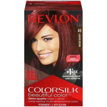 Revlon Colorsilk Beautiful Color Permanent Hair Color, 49 Auburn Brown