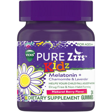 Vicks Pure Zzzs Kidz Melatonin Sleep Aid Gummies For Kids