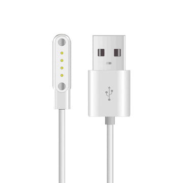 LKHSYAN Universal Smart Watch Charger USB 4 Pin Magnetic Cable White-4pin