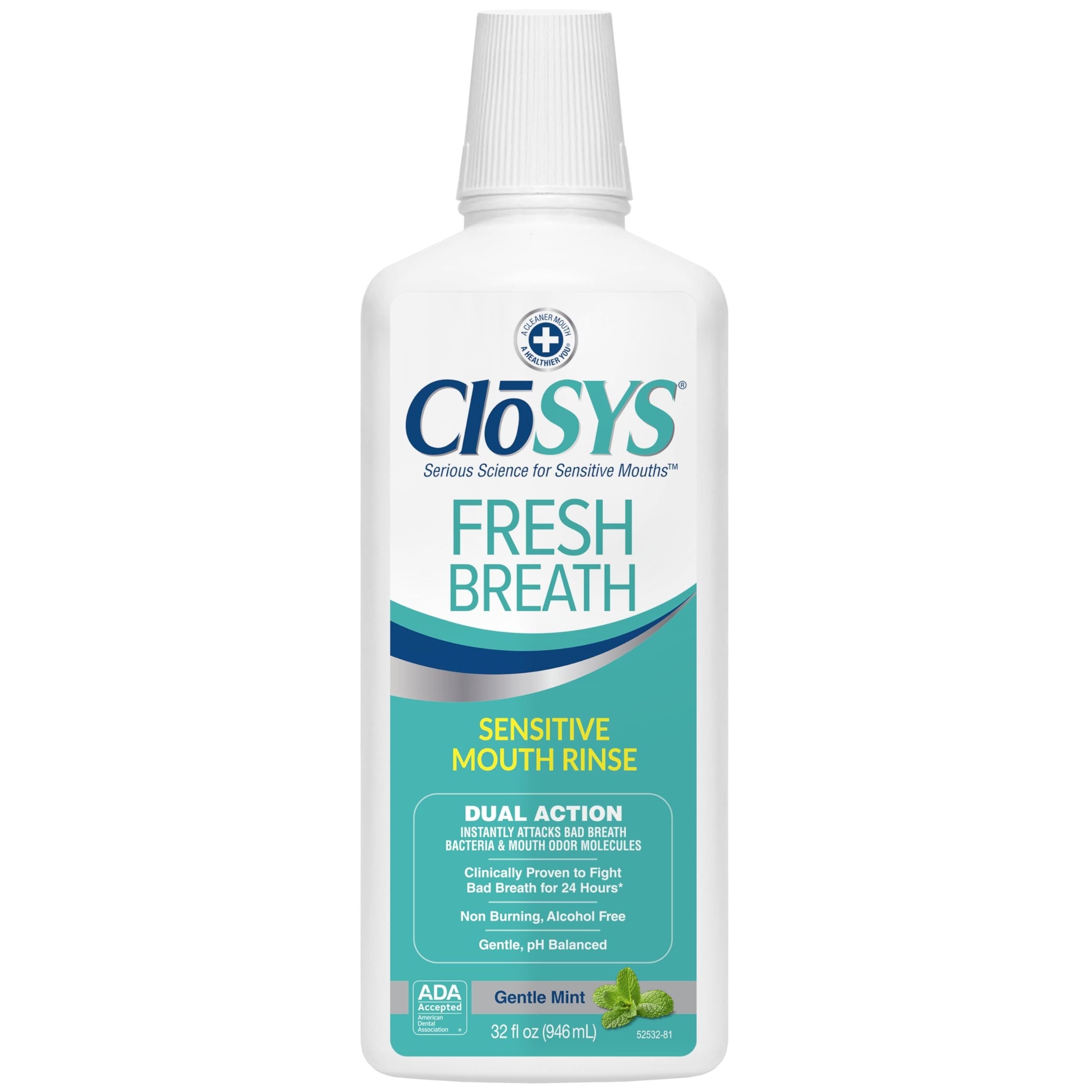 Closys  Non Irritating Sensitive Gentle Mint Rinse 32 Oz Box