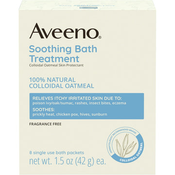 Aveeno Soothing Bath Treatment, Colloidal Oatmeal Skin Protectant Single Use Packets