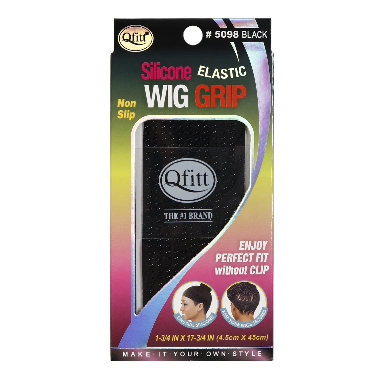 EBO Silicone Elastic Wig Grip Non Slip Black # 5098