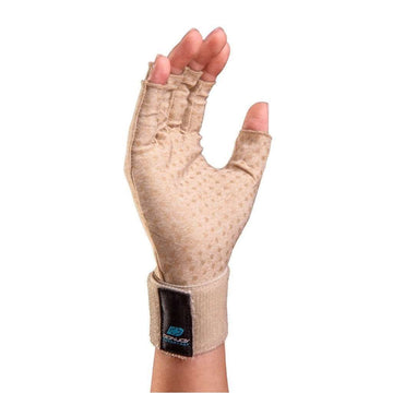 DONJOY Advantage Arthritis Compression Gloves w/Open Finger Tips (Beige) Medium