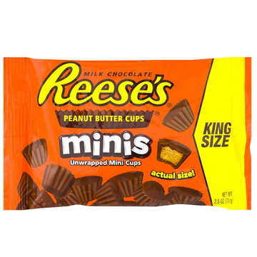 Reese's Minis Milk Chocolate Peanut Butter Cups – King Size (2.5 oz)