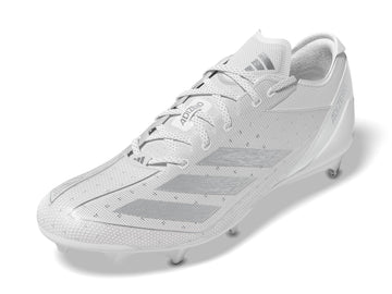 adidas Mens Adizero Electric American Football Sneaker White/Silver Metallic/White 8
