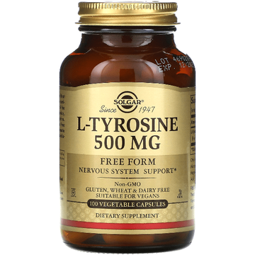 Solgar L-Tyrosine 500mg 100 Vegetables Capsules