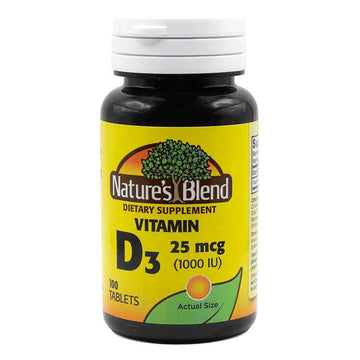 Nature's Blend Vitamin D3 1000 IU - 100 Tablets
