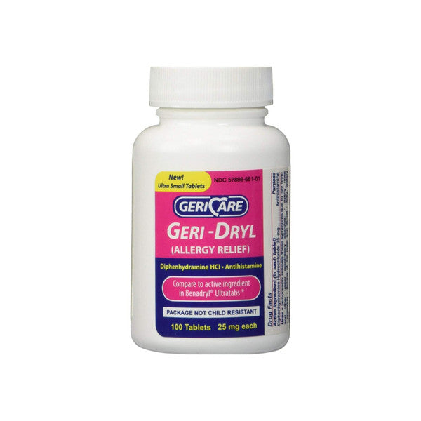 Geri-Dryl Allergy Relief – Generic Benadryl (25 mg, 100 Tablets)